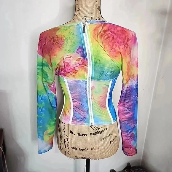 💥 Select $5 Vibes – Don’t Sleep! Akira  Coreset rainbow Sheer shirt. Size small - Picture 6 of 8